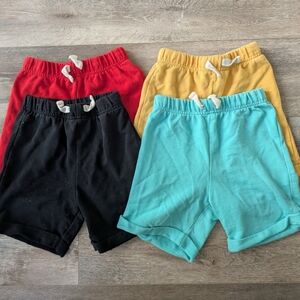 The Children's Place Cotton Drawstring Shorts - Red, Black, Yellow, Teal